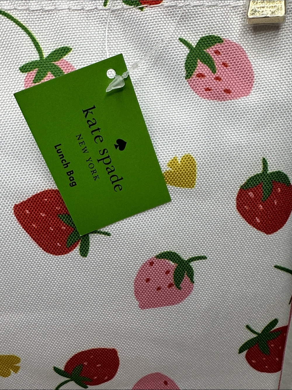kate spade Strawberry-Print Canvas lunch tote - Pink, Red & Green - Picture 5 of 5